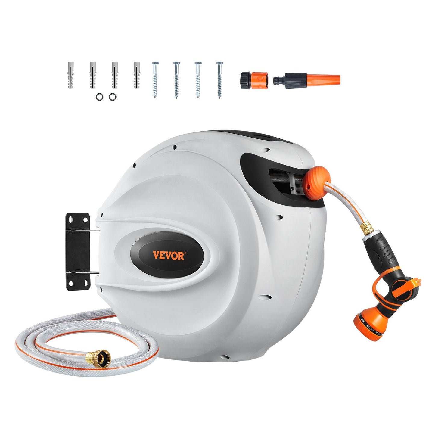 Retractable Hose Reel Water Hose Reel 130'x5/8" 180° Swivel Wall-Mounted (Buy 2 Free shipping)