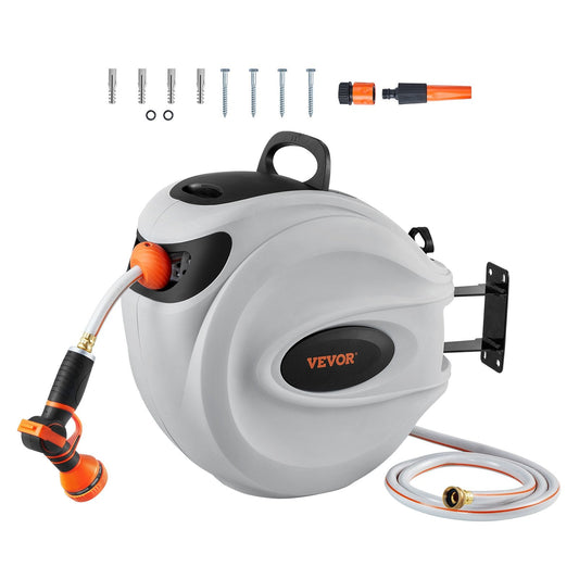 Retractable Hose Reel Water Hose Reel 130'x5/8" 180° Swivel Wall-Mounted (Buy 2 Free shipping)
